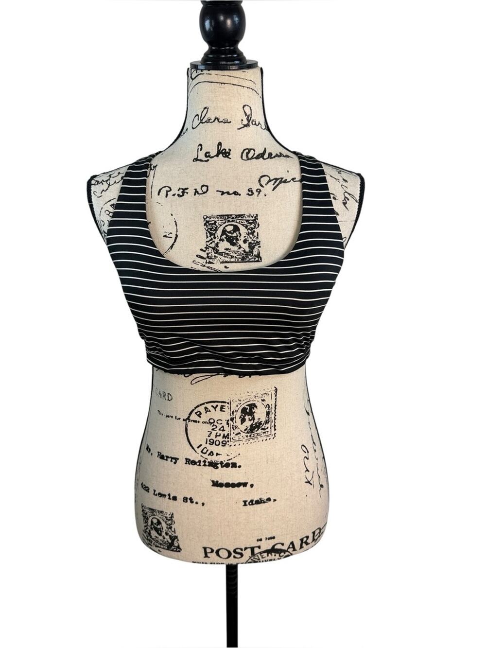 Victoria's Secret Sport Striped Black & White Sports Bra size Medium